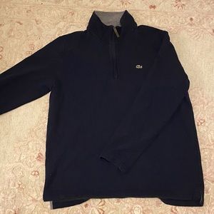 Lacoste Navy Quarter Zip Pullover
